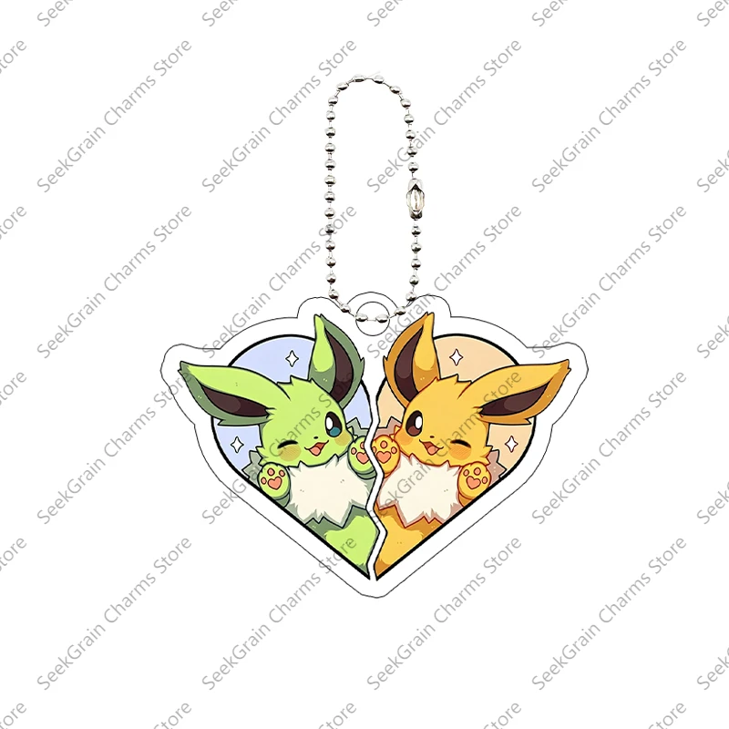 Kawaii Espeon Leafeon Pocket Monsters Acrylic Keychain Bag Pendant Anime Cartoon Decoration Periphery Accessories Birthday Gift