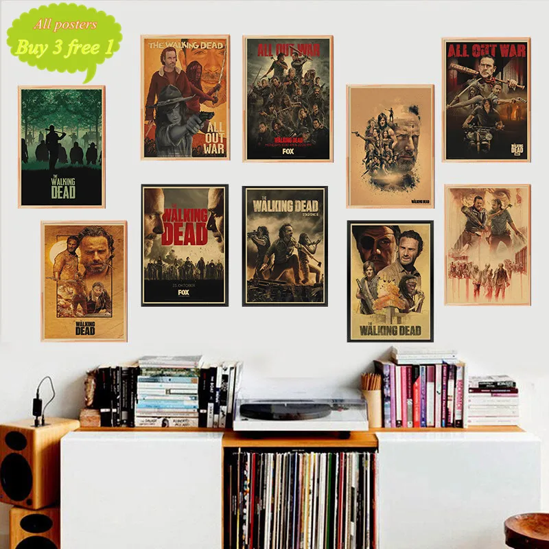 Walking Dead movie Vintage Posters For Home Decor kraft Paper high quality poster wall sticker