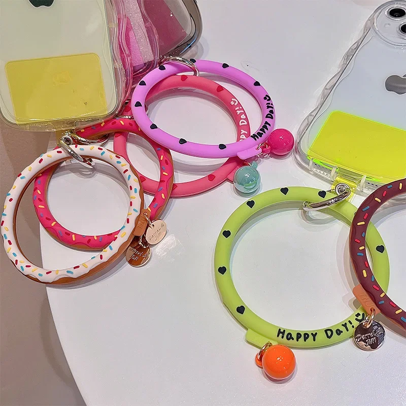 

Mobile Phone Lanyard Portable Liquid Silicone Bracelet Buckle Wrist Strap Rope Hanging Chain Soft Anti-lost with Clip Lanyard