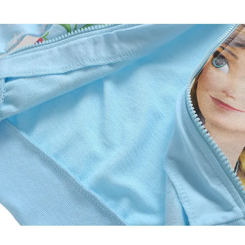 Frozen Anna Elsa Print Hoodies Baby Girls Sweatshirt Long Sleeve Kids Clothes Jacket Coat Spring Autumn Children Hooded Outwear