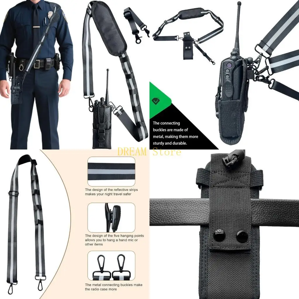 Secure Radio Holder Two Way Radio Nylon Case Adjustable Strap Reflective Design for Improved Night Visibility best sale
