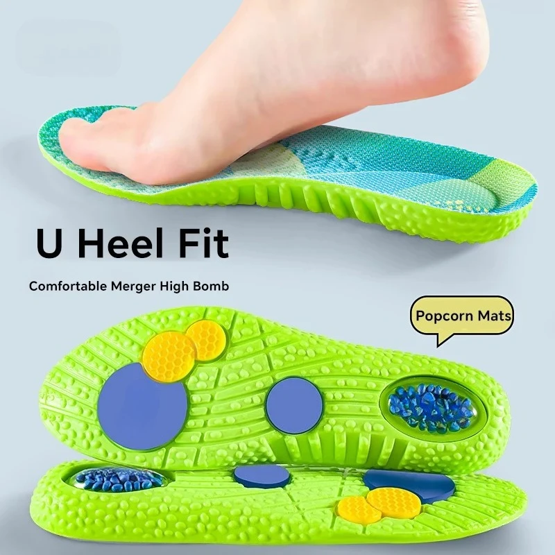 Sport Stoßdämpfung Einlegesohlen Grün Air Kissen Atmungsaktive Arch Support Orthopädische Schuhe Pad Männer Frauen Fußpflege Einlegesohlen