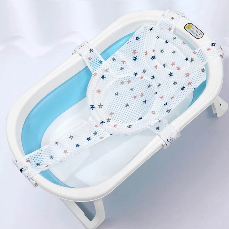 Baby Bath ที่นั่งสนับสนุนสุทธินุ่ม Headrest Baby Bath Cushion Pad,Breathable ทารกแรกเกิดอ่างอาบน้ำฝักบัวตาข่าย Mat