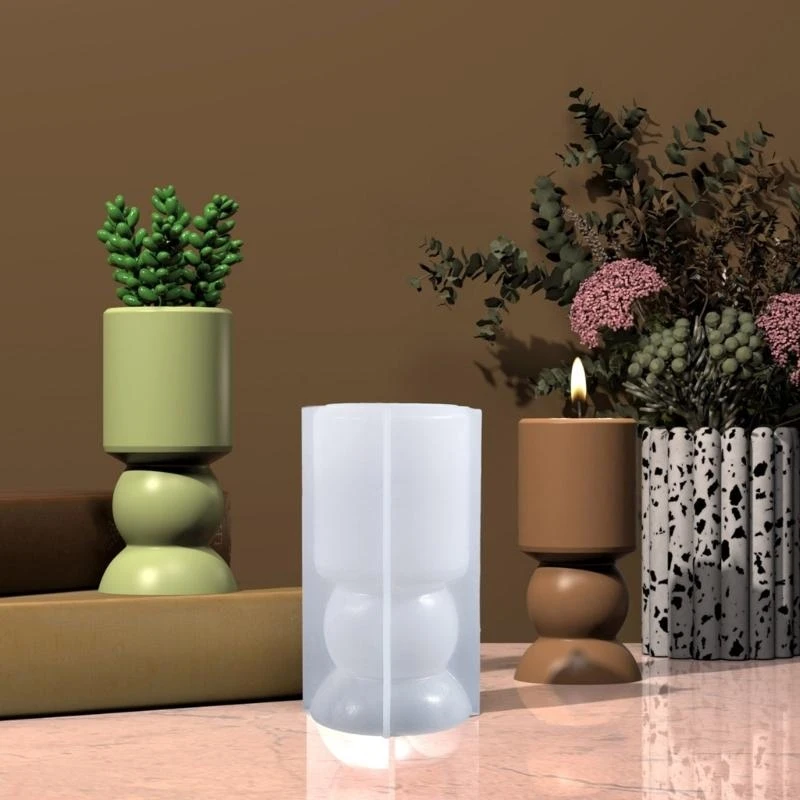 

Accessories Molds Holder Mold Round Bracket Mold Silicone Texture for Handmade Candlestick