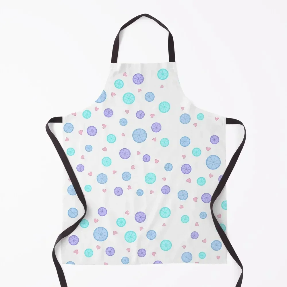 

Blue Lemon and Heart Pattern Apron Men's Kitchen Kitchen Accessories 2022 japanese woman waterproof for women Apron