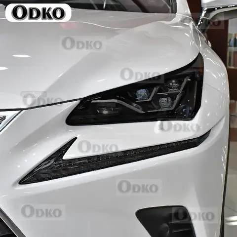 For Lexus NX NX300h NX200t Facelift 2019-On Car Headlight Protection Tint Film Smoke Black TPU Transparent Protective Sticker