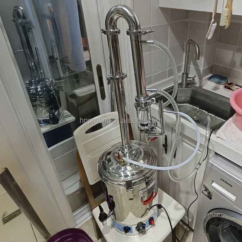 

【HOT】Rose Lavender Lemongrass Essential Oil Making Machine Steam 20L Mini Home Extraction Evaporator Equipment Dist