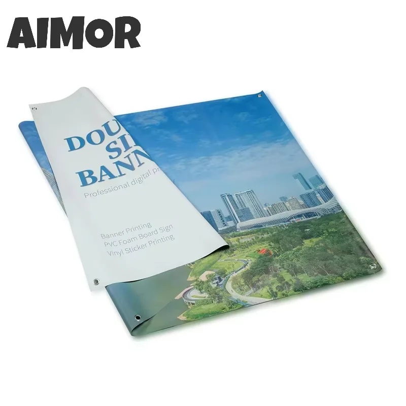 

AIMOR Pvc Customization Banner Outdoor Vinyl Waterproof 510g/㎡ Advertising Spray Cloth DIY LOGO Advertising Background Print