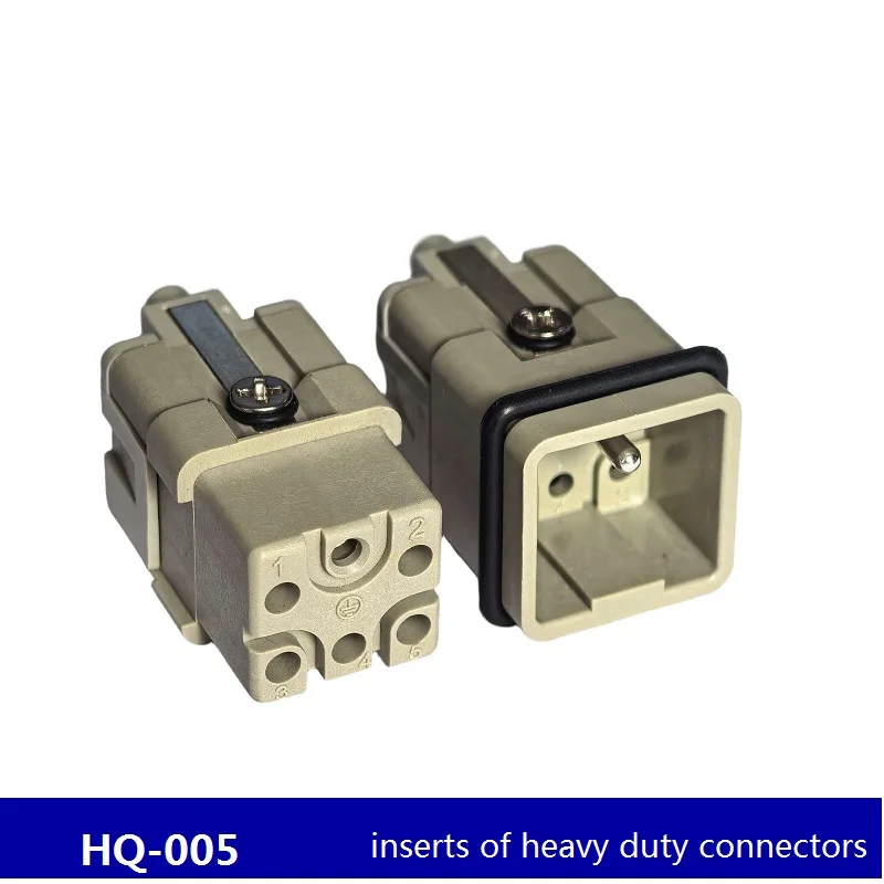 HQ-005 Heavy Duty Connector Aviation Waterproof Plug and Socket Male and Female Inserts HQ-005-M / HQ-005-F with Female/Male Pin
