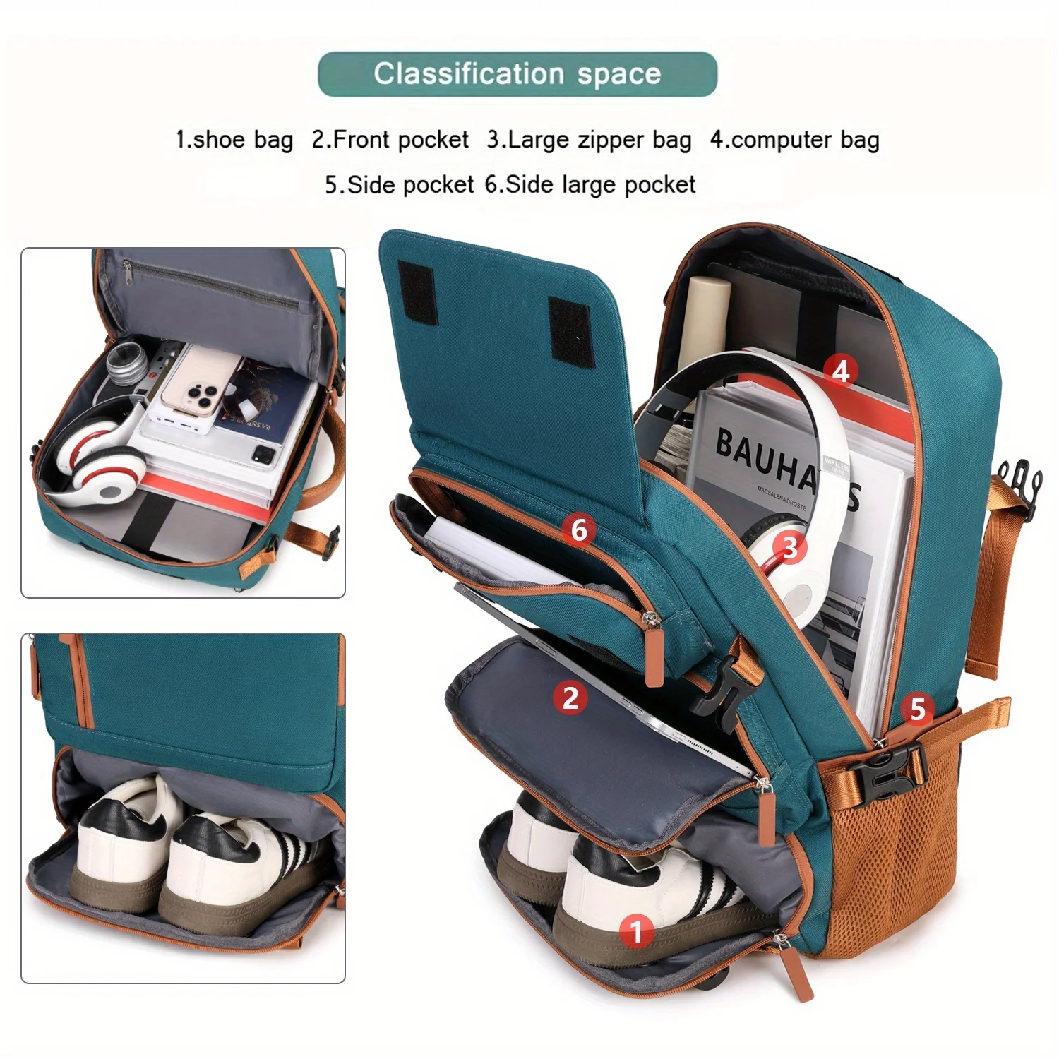 Moda grande capacidade mochilas de viagem multi-funcional três-em-um saco de bagagem à prova dwaterproof água sacos de fitness caminhadas ao ar livre bolsa