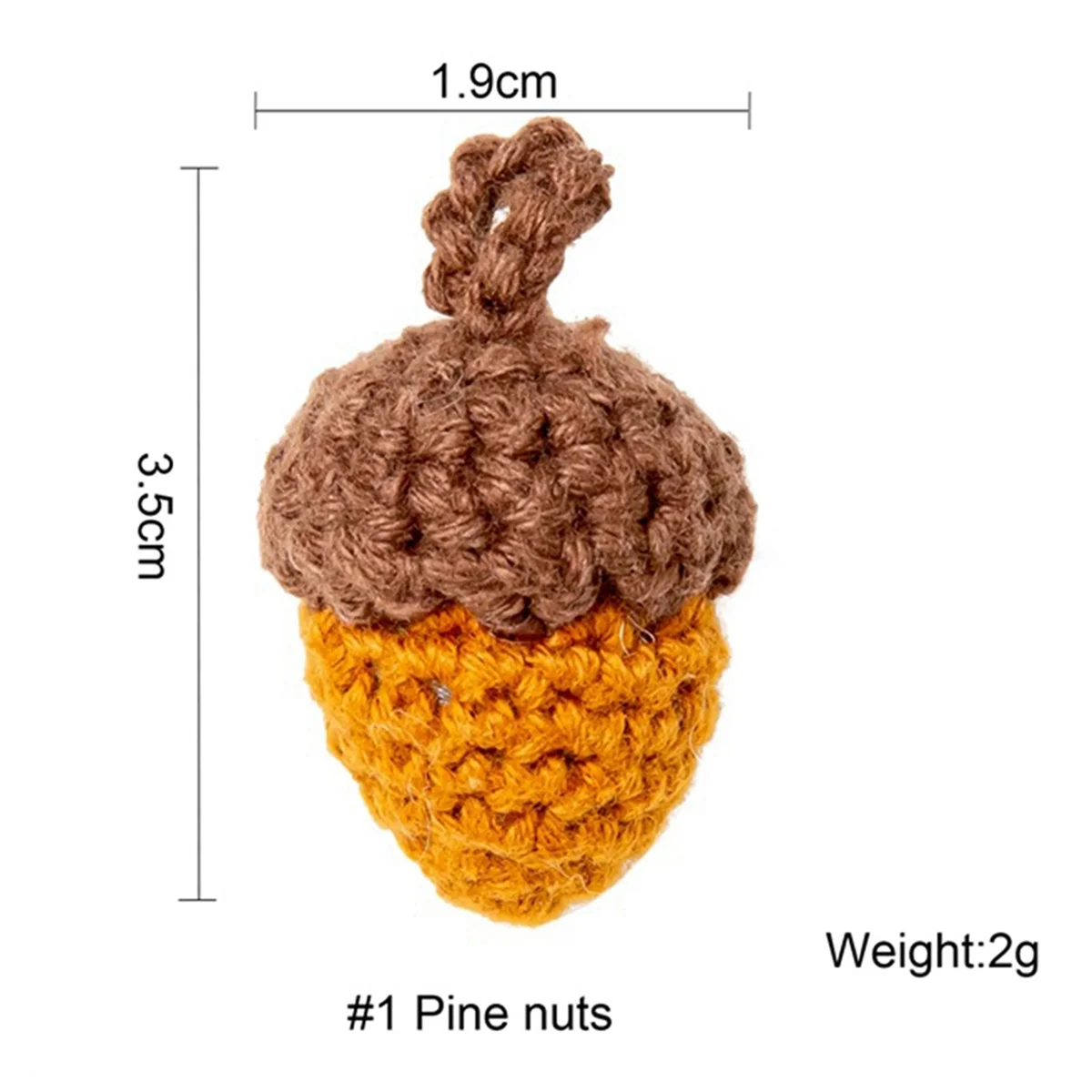 Sale 10Pcs Handmade Yarn Crochet Pine Cones Acorns for DIY Keychain Bag Pendant Clothing Accessories