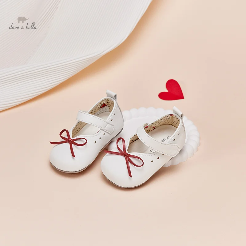 Dave Bella Baby Toddler Shoes White Baby Shoes Soft Bottom Non-slip Kid Girls Boys Princess Children Shoes DB1240214