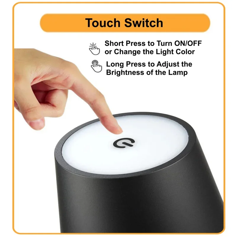 LED Rechargeable Table Lamp Wireless Desktop Bedside Mood Night Light Bedroom Study Office Bar Outdoor Club Cafe Decor