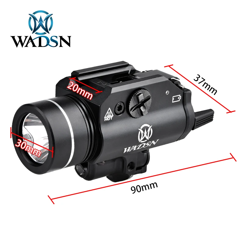 WADSN 800 lumens T-1 HL Hanging Tactic Weapon light airsoft X300 X400 Rifle Pistol Strobe flashlight red green dot G 17 18 19