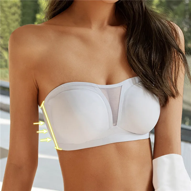 Women's ultra-fine strapless bra, tube top, invisible seamless underwear, strapless bra, soft, push-pull