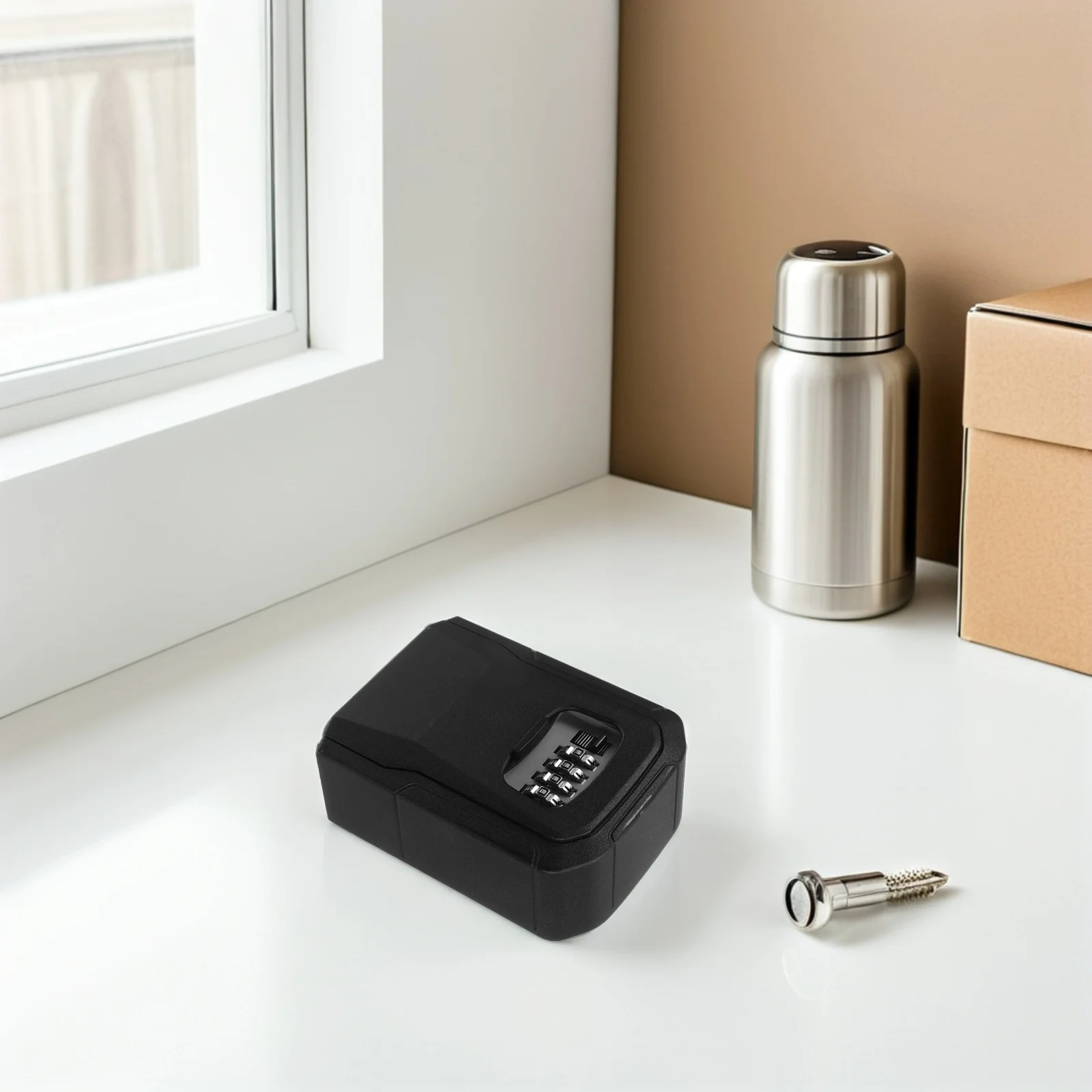 صندوق أمان بقفل مجمع آمن، حاوية تخزين مفاتيح من سبائك الألومنيوم المقاومة للطقس للاستخدام المنزلي والمكتب والفندق في الأماكن المغلقة والخارجية