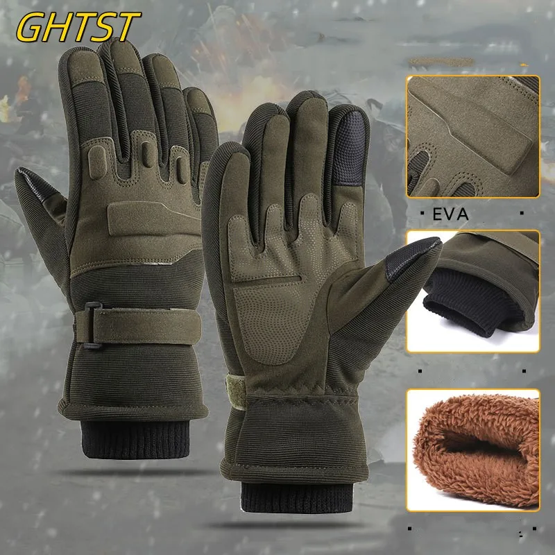 Winter Motorcycle Gloves Men Tactical Military Hunting Shooting Sports Full Finger Camping 등산 Cycling Bike Thermal Fleece Gloves