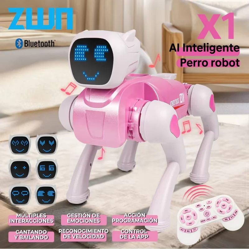 AI inteligente RC Robot perro juguete comando de voz programable con canto y baile reconocimiento inteligente juguete de Control remoto para chico