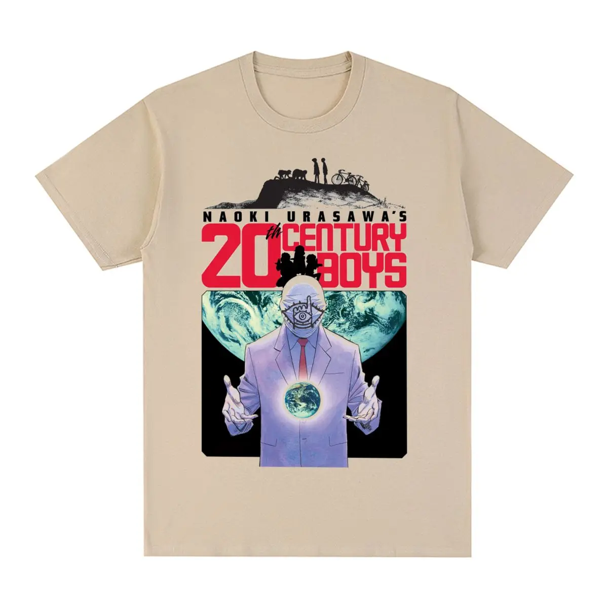 浦沢直樹 20 世紀少年ヴィンテージ Tシャツマンガ綿男性 Tシャツ新しい 
