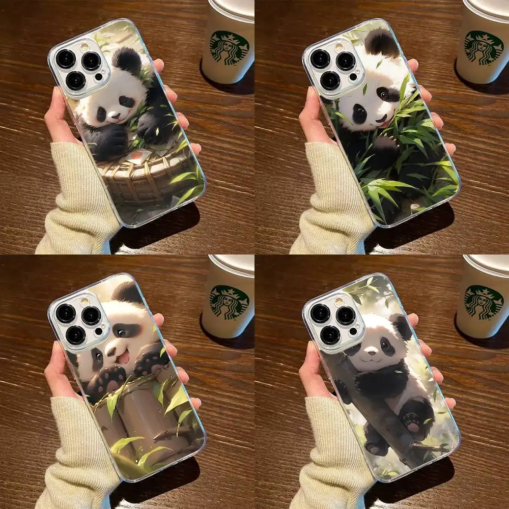

Pandas are warm and healing Phone Case For iPhone17,16,15,14,13,12,11 Plus,Pro Max Soft Transparent Cover