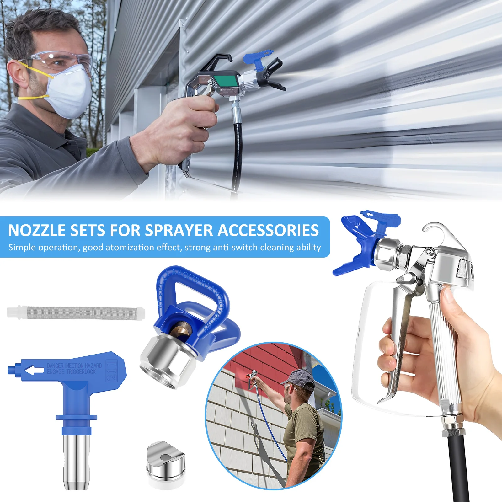 13Pcs Airless Paint Nozzle Set Reversible Spraying Machine Tips Paint Sprayer Nozzle Airless Sprayer Spraying Machine Parts tool