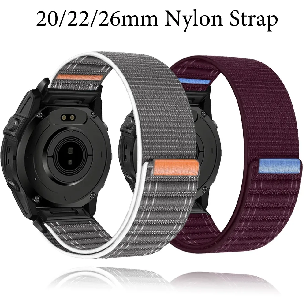 20/22/26 mm Nylonarmband für Garmin Tactix8/Quatix8 51 mm 47 mm, Wellenmuster, geflochtenes Band, austauschbar für Forerunner 970/Instinct 3