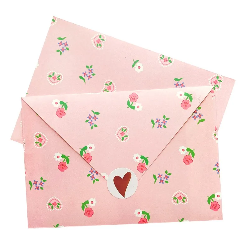 10pcs/lot Pink Romantic Floral Envelope Girl student stationery Window Envelope gift DIY handmade 16*11cm