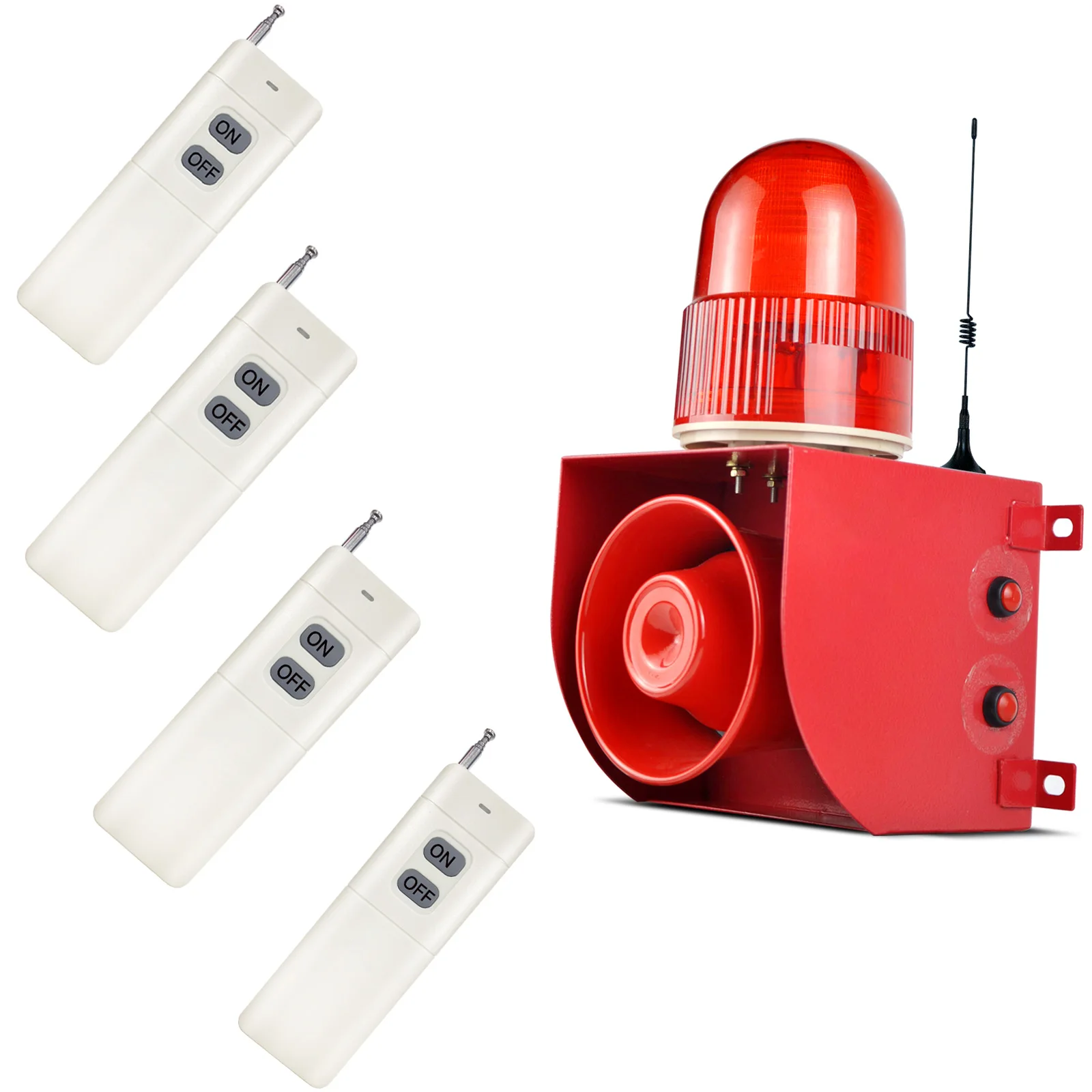 

Adjustable 120dB Horn 9 Tones Outdoor 2000m Remote Control Alarm Siren with Strobe Light for Home School Factory