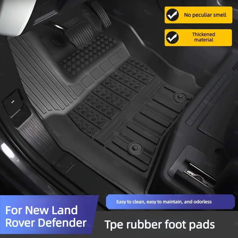 AEBY For New Land Rover Defender 2020-2026 TPE Floor Mats Anti-Scratch Wear-Resistant Car Foot Mats Protect Original Interior