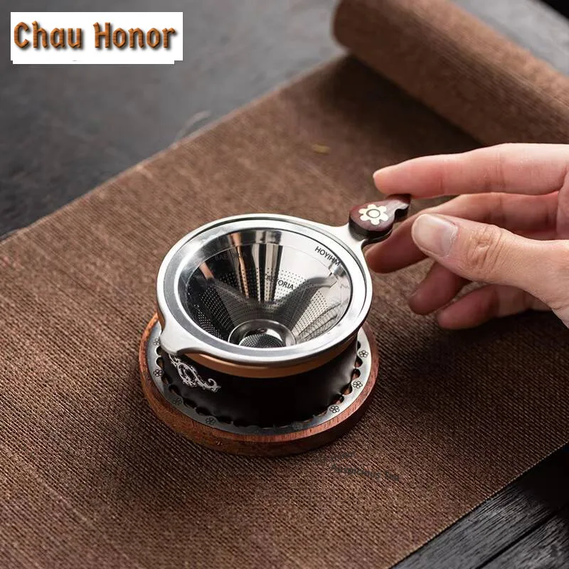 Stainless Steel Tea Leakage Tea Filter Fair Cup Tea Set Tea Partition Loose Tea Leaf Spice Tea Filter Ebony Tea Accessories