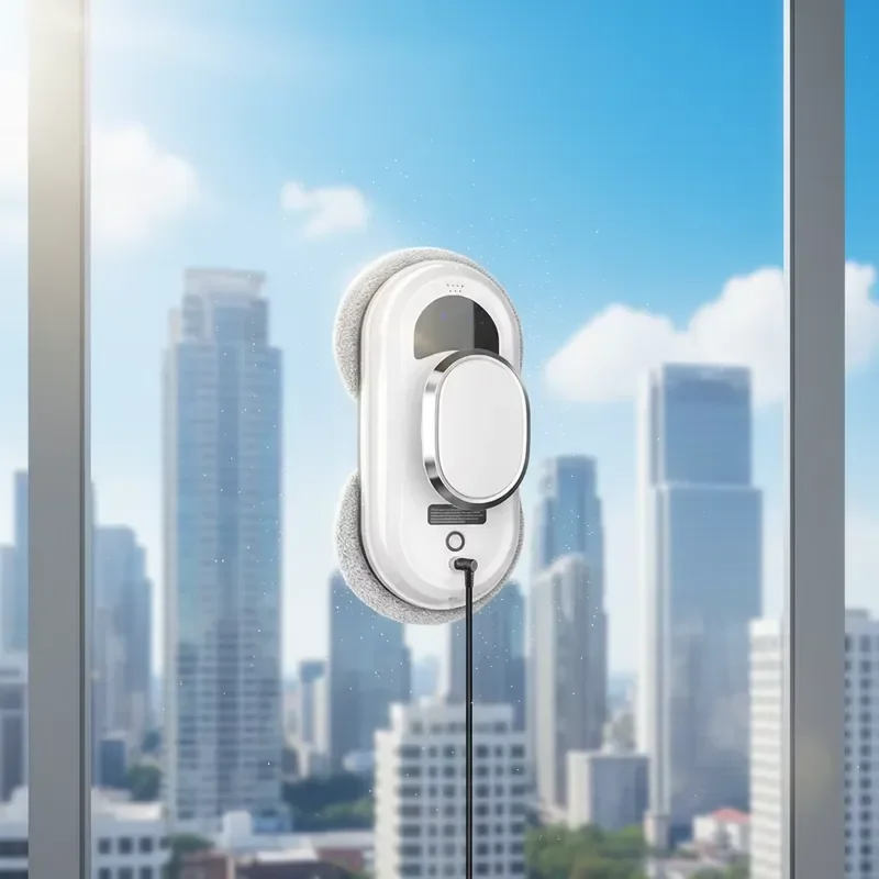 Automatic Window Cleaning Robot Intelligent Glass Washer Wireless Vacuum Cleaner for High Rise Home Office Safe Efficient
