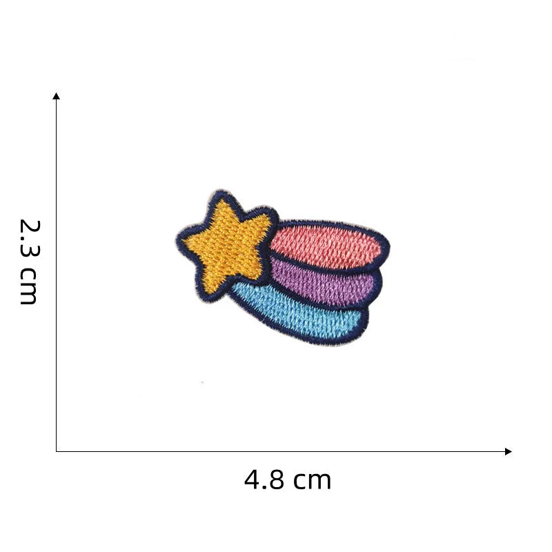 Self Adhesive Cartoon Star Rocket Astronauts Patches Iron On Clothes Stickers DIY Badge Sewing Jeans Coats Bags Shirts Appliqued