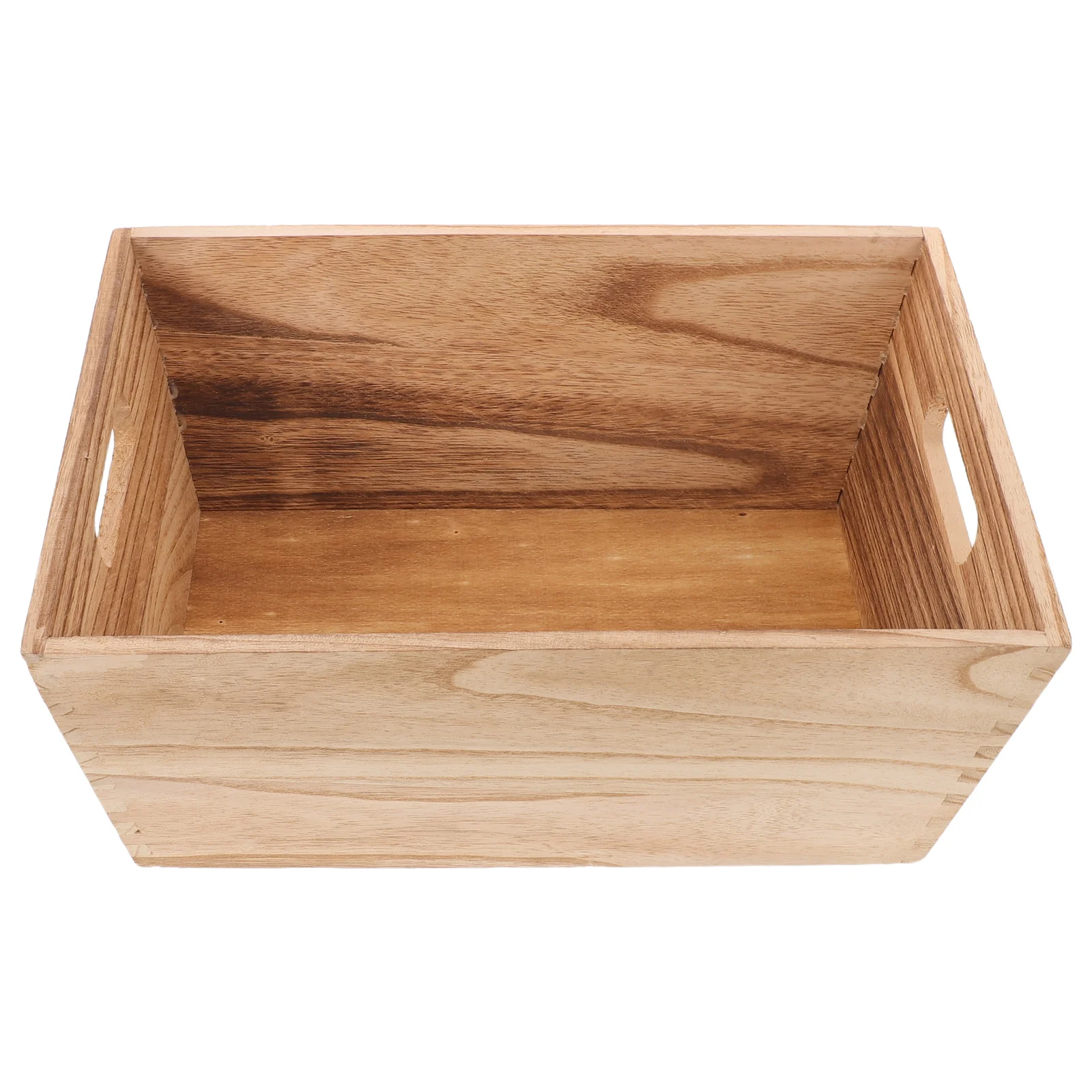 

Farmhouse Rustic Crate Natural Wood Storage Basket for Kitchen Pantry Organizing Fruit Vegetable Storage Basket Wooden Display