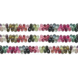 Natural Stone 7A Tourmaline Briolette Faceted Gemstone Beads For Jewelry Making Diy Bracelet Necklace