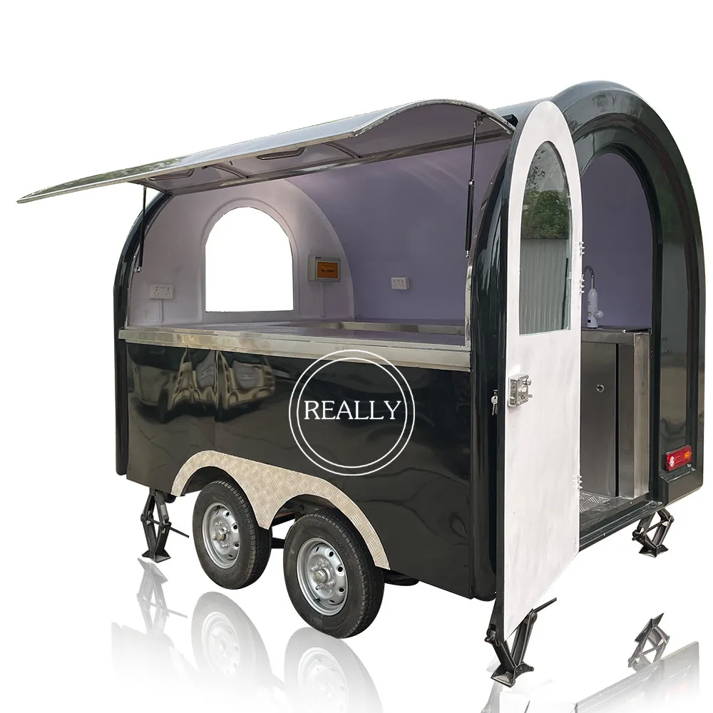 Entworfener Lebensmittelanhänger Airstream Mobile Food Coffee Truck Bar Catering-Anhänger Voll ausgestatteter Eiscreme-Essensmittelwagen