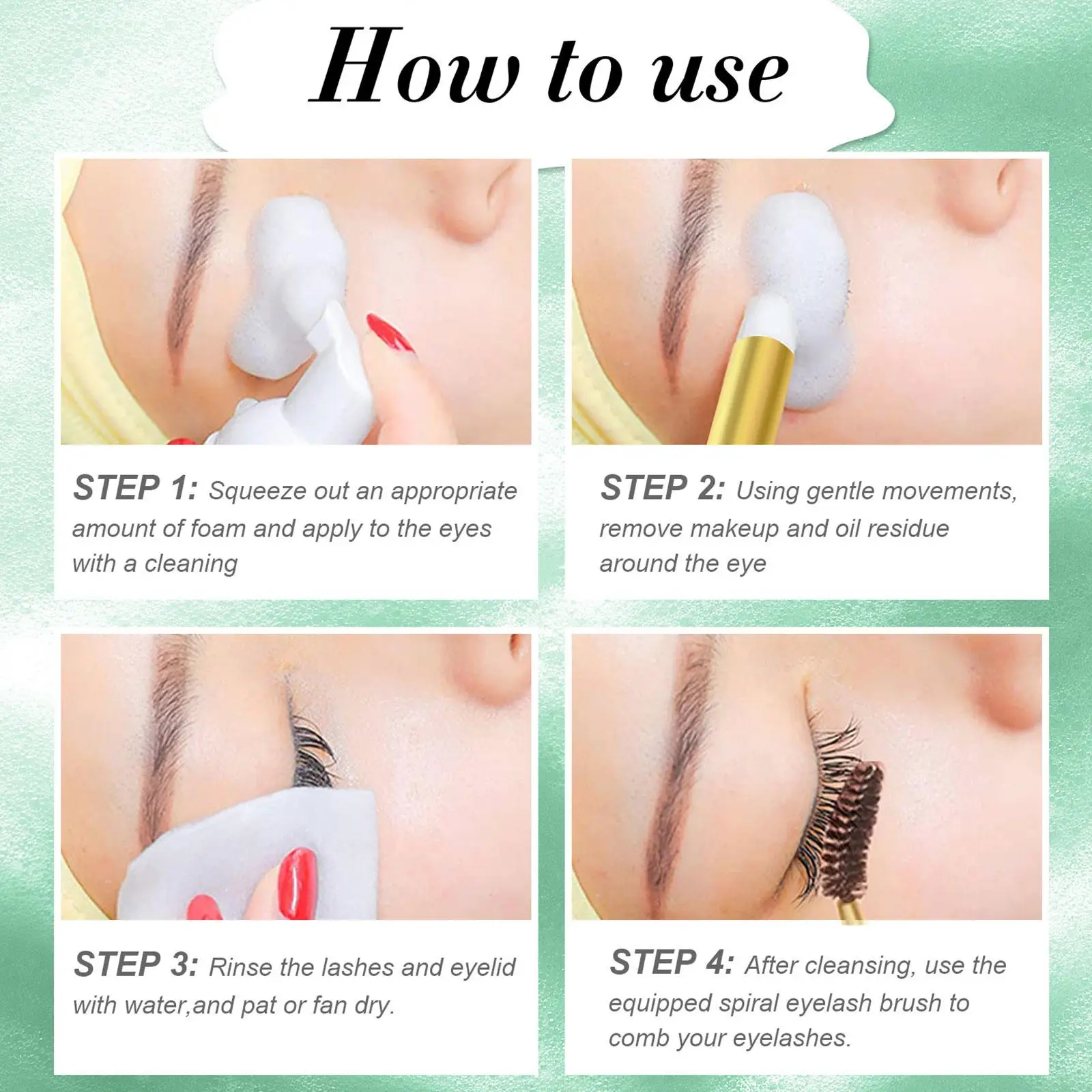 Eyelashes Foam Cleaner Kit 50ml Eyelash Extension Glue Shampoo Mild Quick Makeup Remover No Stimulation For Eyelashes U7j1