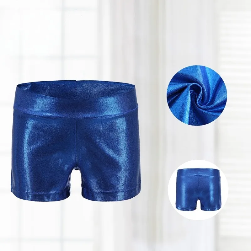 Pantalones cortos de baile de verano para niñas, pantalones de práctica de lámina dorada, pantalones cortos de entrenamiento de danza moderna para Ballet y actuación infantil