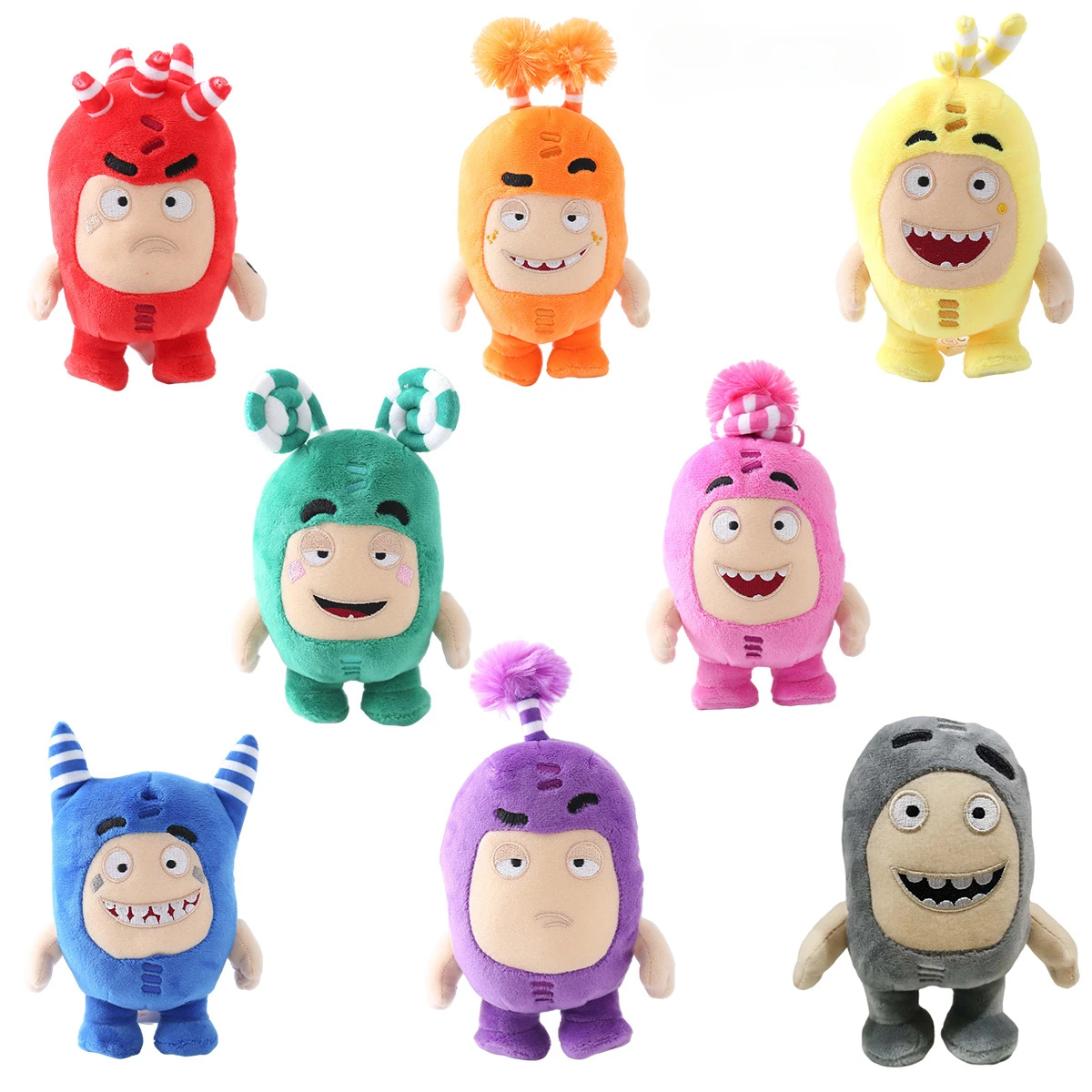 23cm Cartoon Oddbods Anime Peluch Toy Treasure of Soldiers Monster Soft Stuffed Doll Fuse Bubbles Zeke Jeff Girls Birthday Gift