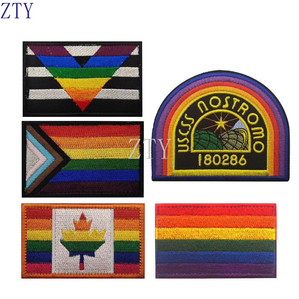 Hot Selling Bag with Embroidered Cloth Stick Chest Strip Armband Seven Color Flag Armband Backpack Paste Patches