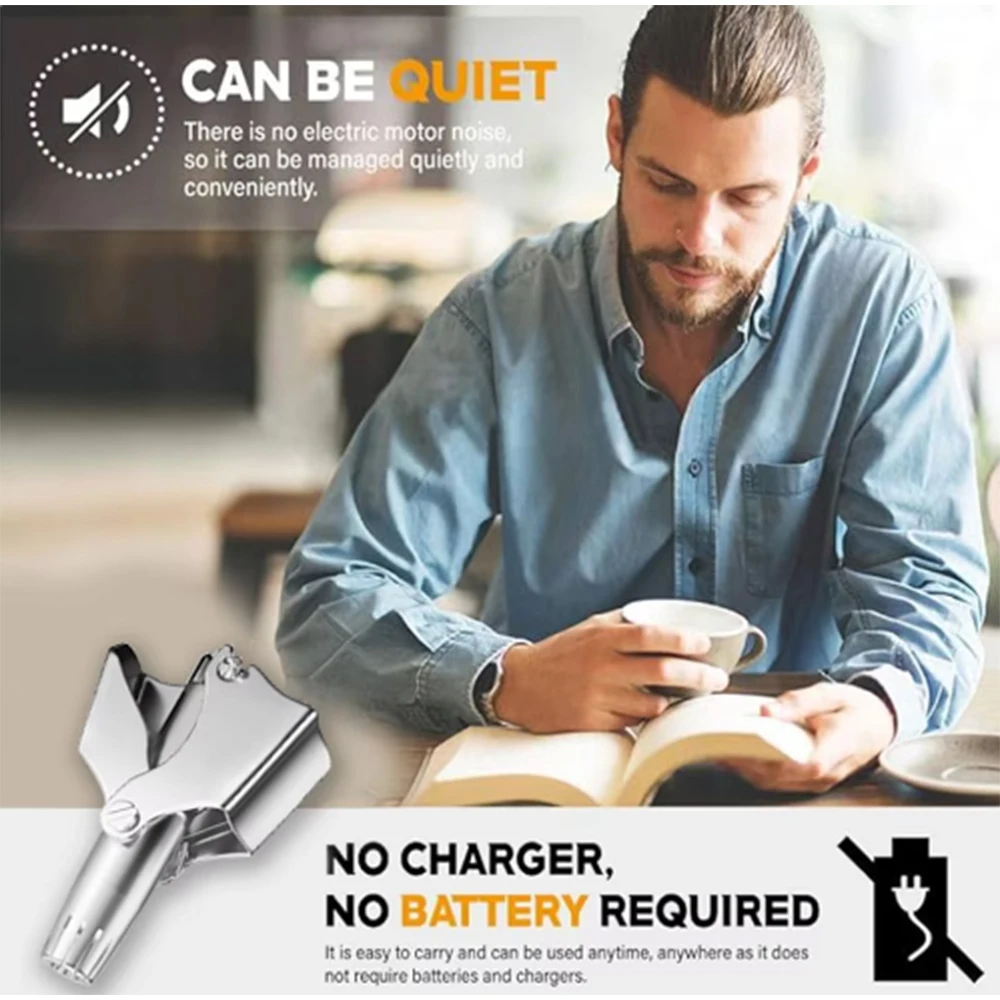 Моющийся портативный триммер для волос в ушах, очистка без ржавчины, безболезненное удаление волос в носу, мужская портативная электробритва, низкий уровень шума