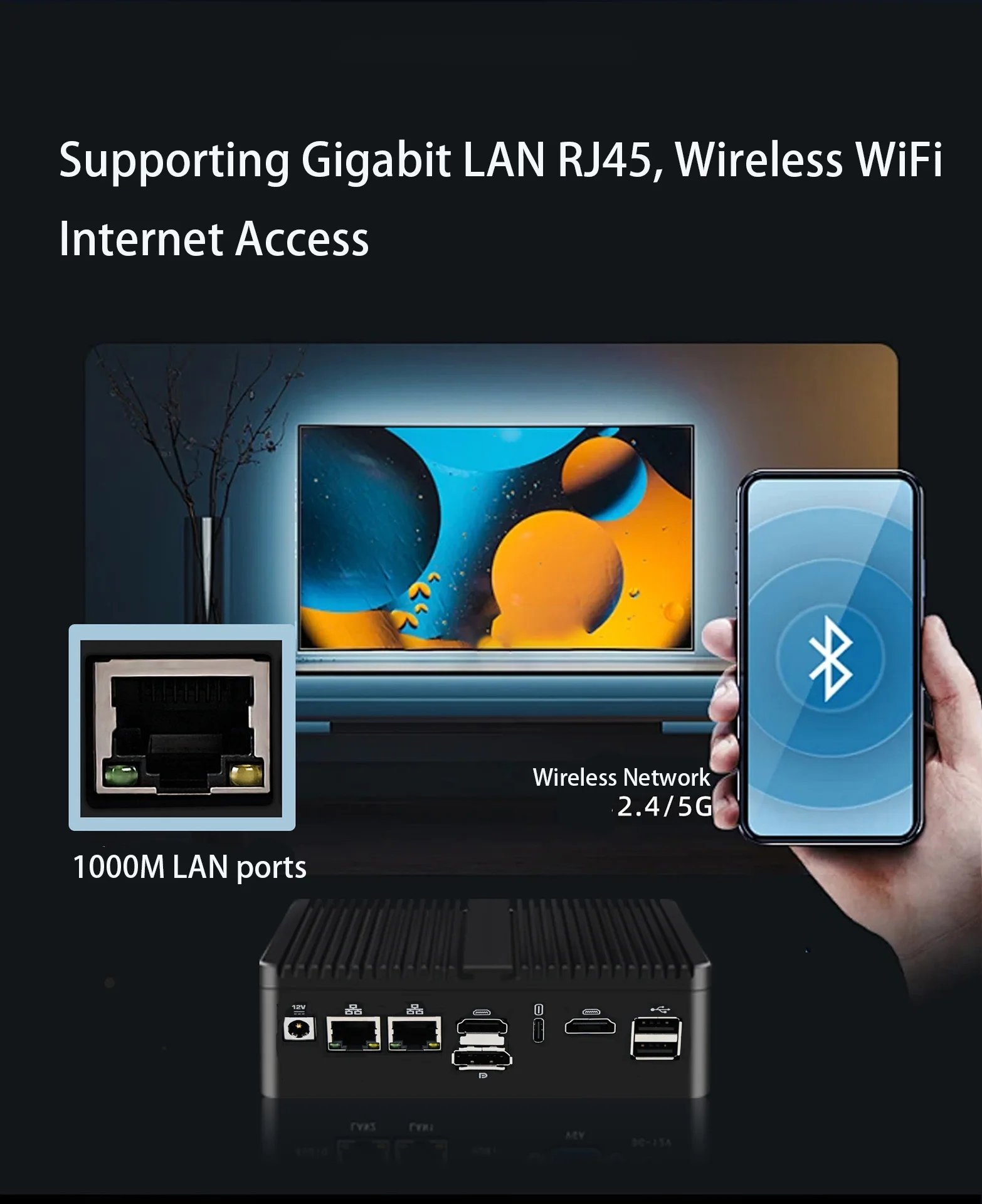 جودة عالية J6412 كمبيوتر صغير 6 LAN شبكة الأمن النار جدار توجيه لينة DDR4 4x2.5G LAN بدون مروحة الولايات المتحدة/الاتحاد الأوروبي للصناعة #4