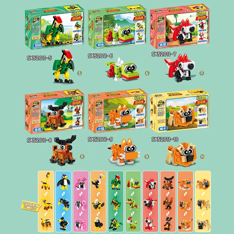 Creative Expert Mini Animal Story series Model Building Blocks  penguin zoo Bricks Children\'s Educational Kits toys for boys