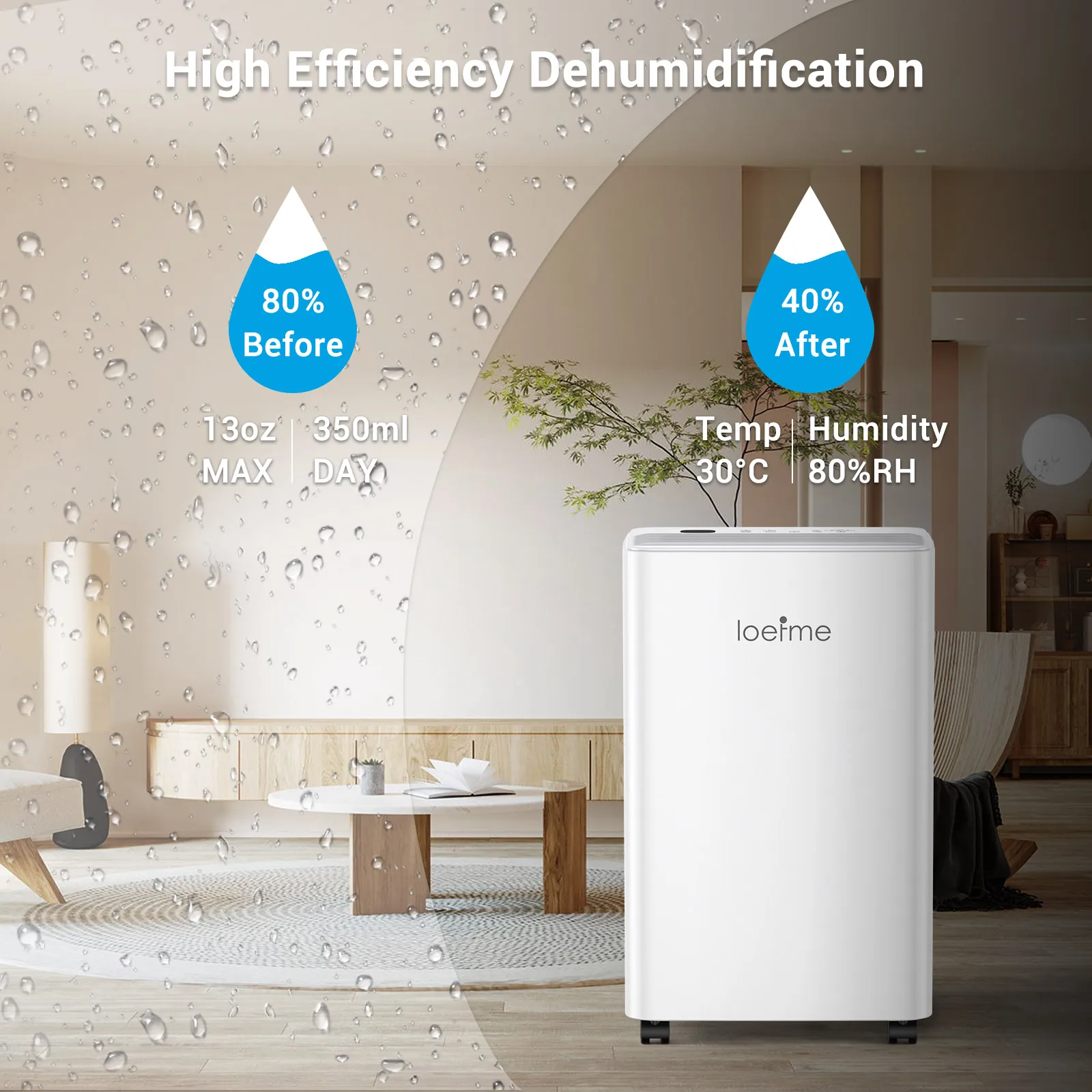 2L Portable Quiet Dehumidifier for Home, Efficient Air Dryer for Moisture, Mould Damp, 12L/Day, Ideal for Bedrooms, Basements