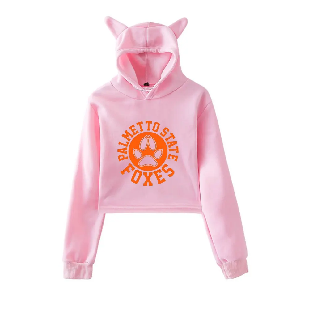 

The Foxhole Court Merch винтажная уличная одежда 90-х годов толстовки с капюшоном для девочек укороченный модный спортивный пуловер с кошачьими ушками