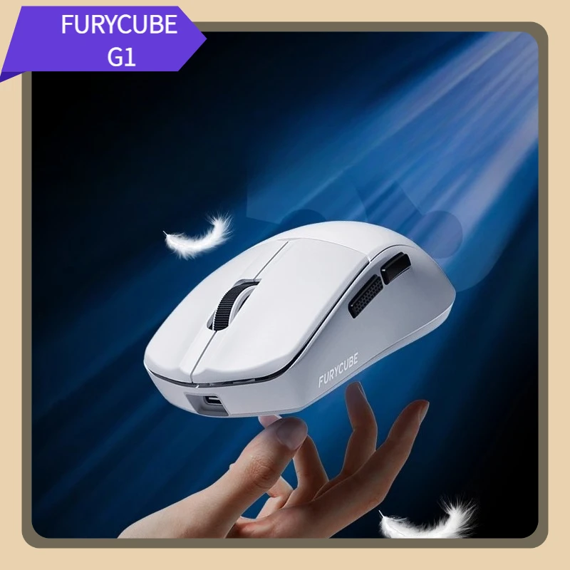 

Мышь FURYCUBE G1, легкая киберспортивная 3-режимная беспроводная Bluetooth с низкой задержкой, 55 г, эргономичная офисная игровая мышь для ПК, 10000 точек на дюйм