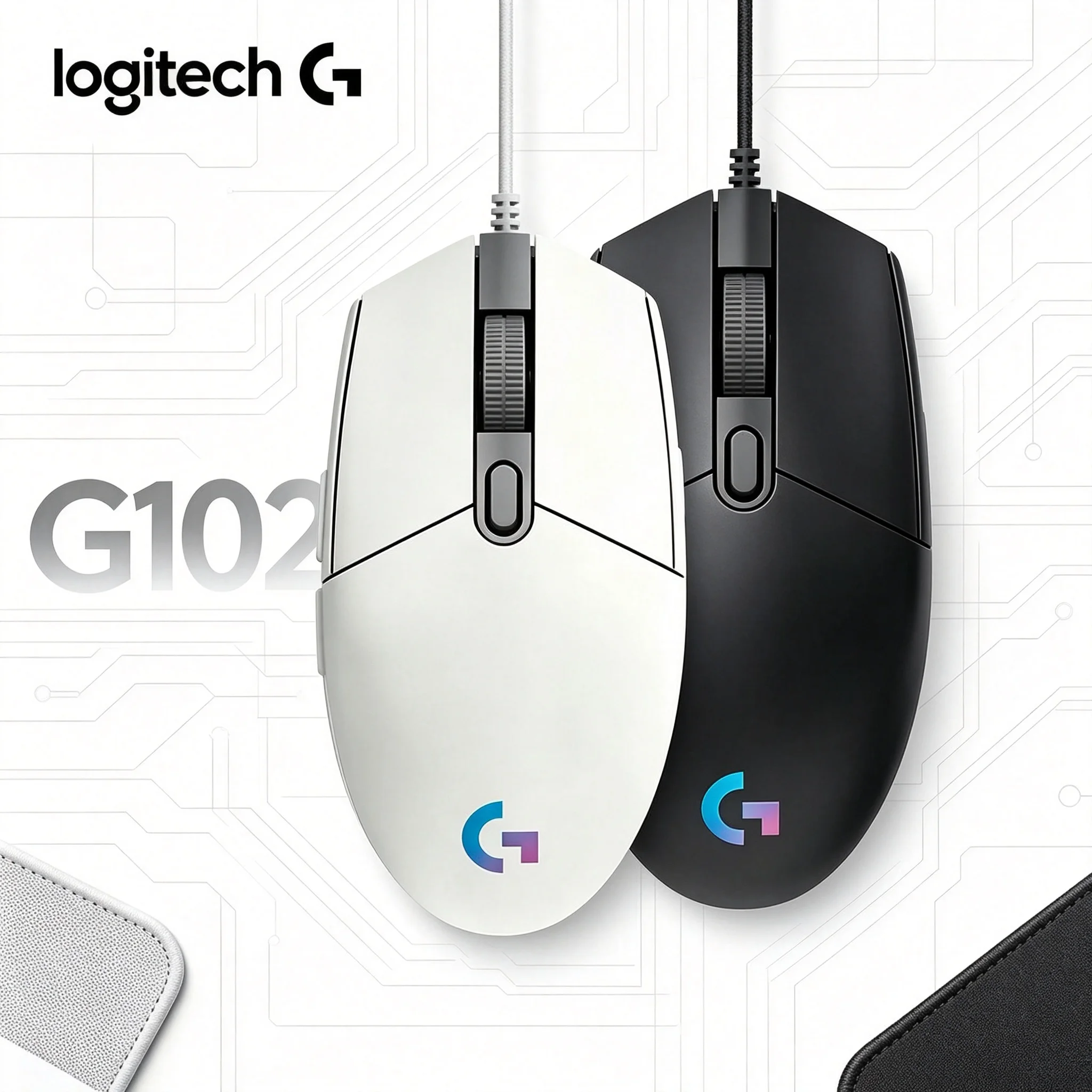 Logitech G102 RGB Wired Mice 6 Programmable Keys Fast Response For CS2 PUBG LOL Valorant Game Playing & Office Use