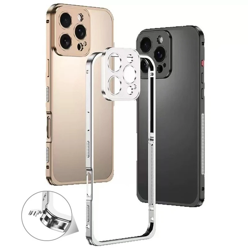 Luxuriöse Leichte Aluminiumlegierung Rahmen-Schutzhülle für iPhone 17 Pro Max 16 15 14 13 Pro Max Metall-Linsenschutz Stoßfest