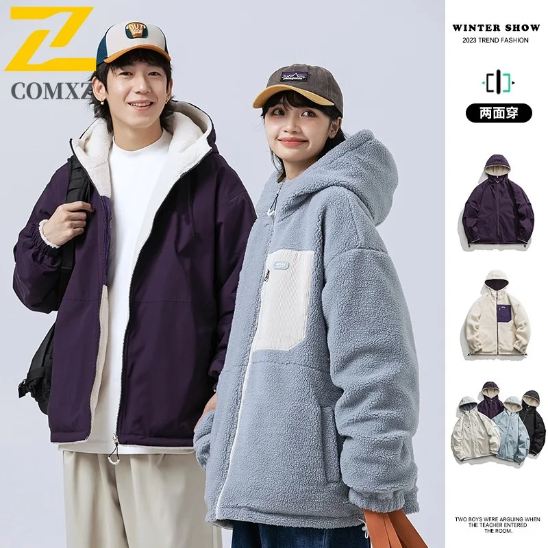 سترة رجالية مملوءة بقلنسوة مميزة من COMXZ 2025 سترة سميكة ودافئة للتسلق في الهواء الطلق سترة واقية جديدة للشتاء #1
