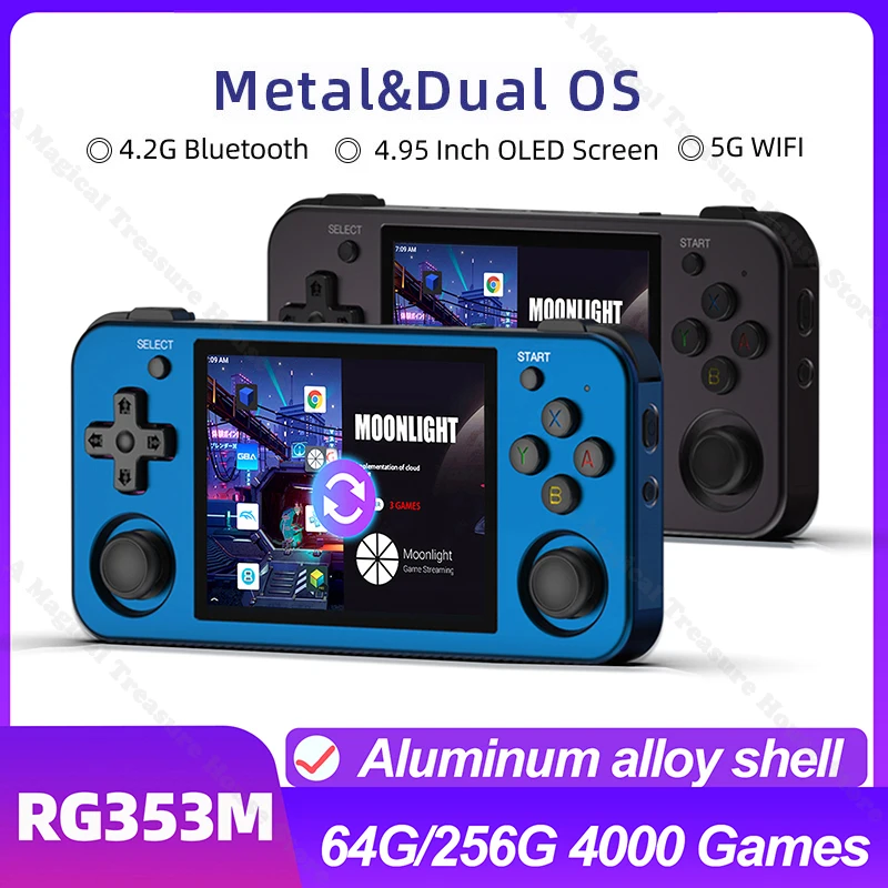 RG353M ANBERNIC Handheld Game Console 3.5inch IPS Touch Screen RK3566 Built-in Hall Joystick Bluetooth WiFi Android&Linux OS