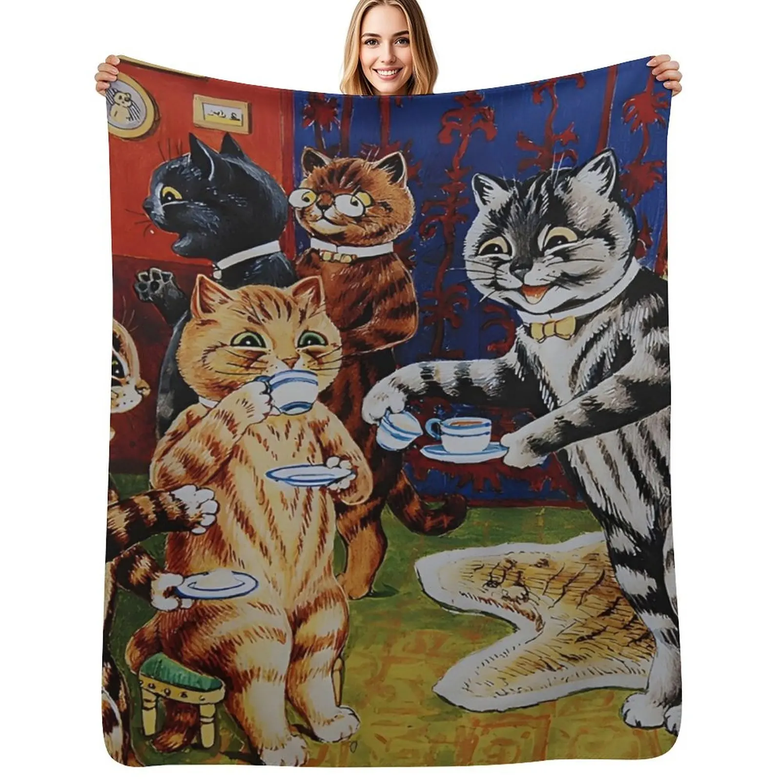 

Louis Wain Throw Blanket Cozy Home Blanket Gift for Christmas Holiday